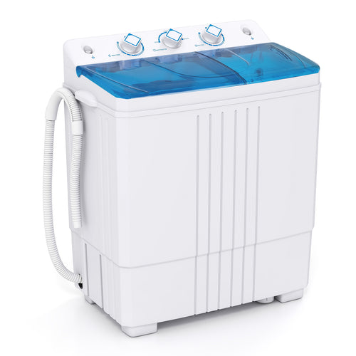 Portable Washing Machine with Built-in Drain Pump, Blue
