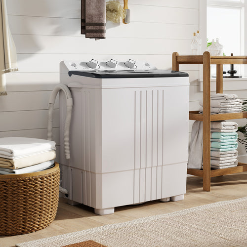 Portable Washing Machine with Built-in Drain Pump, Black