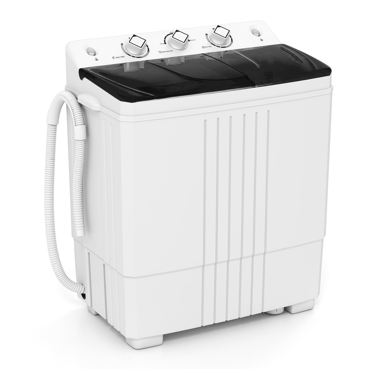 Portable Washing Machine with Built-in Drain Pump, Black Washing Machines Black at Gallery Canada