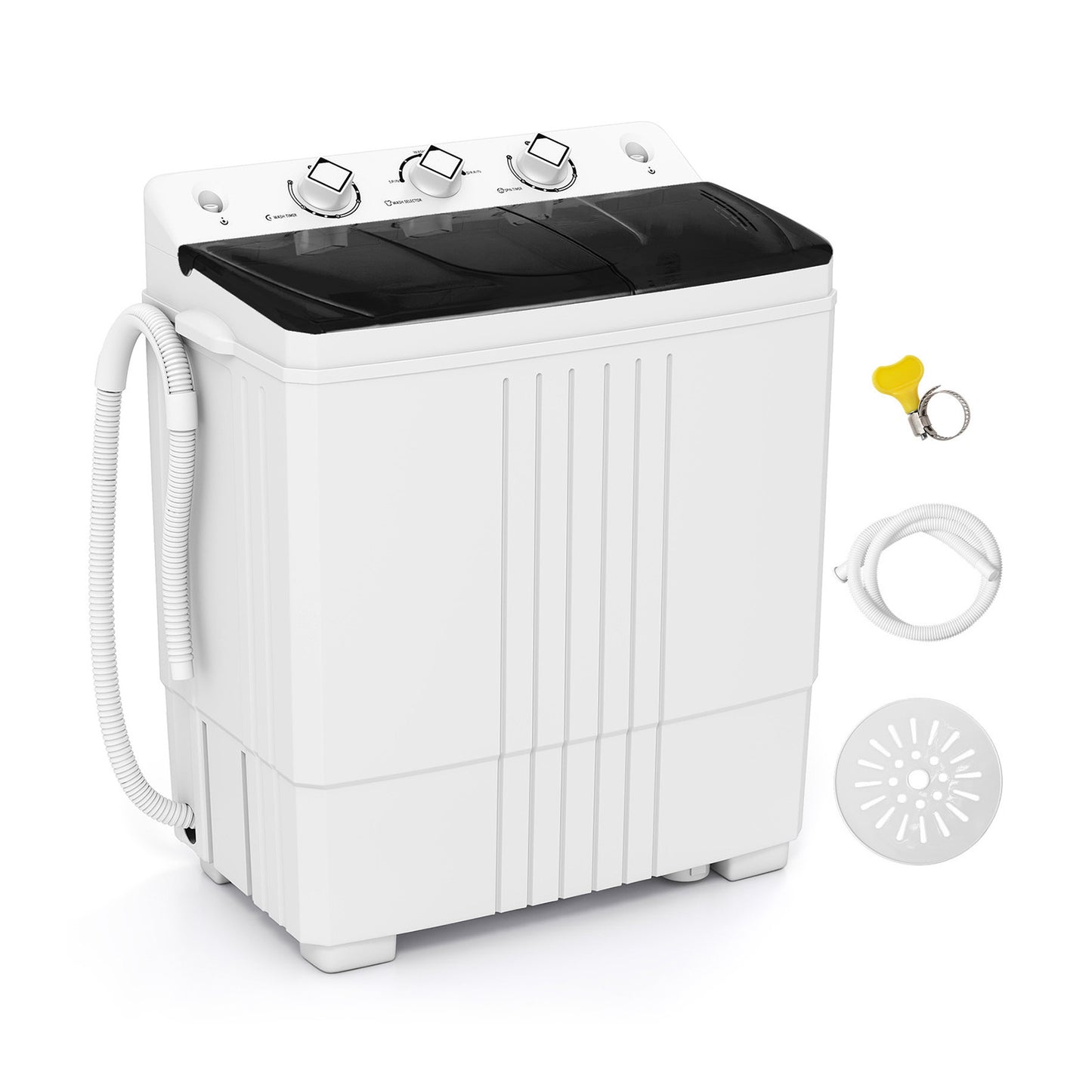 Portable Washing Machine with Built-in Drain Pump, Black Washing Machines at Gallery Canada