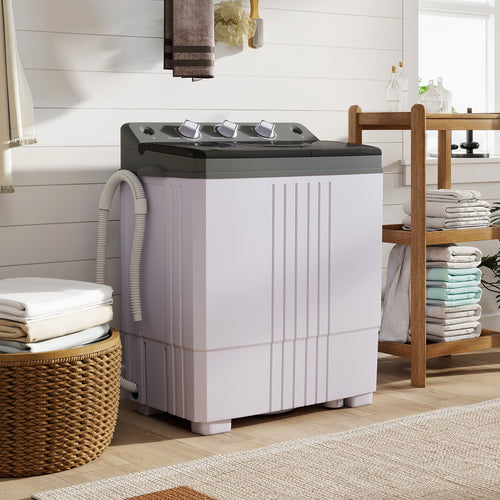 Portable Washing Machine with Built-in Drain Pump, Gray
