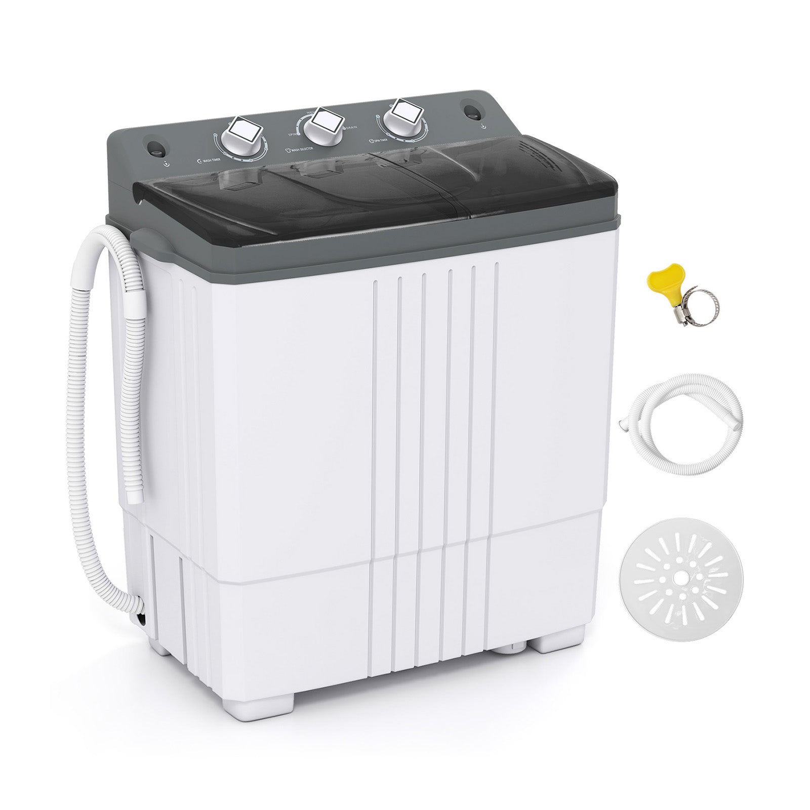 Portable Washing Machine with Built-in Drain Pump, Gray Washing Machines at Gallery Canada