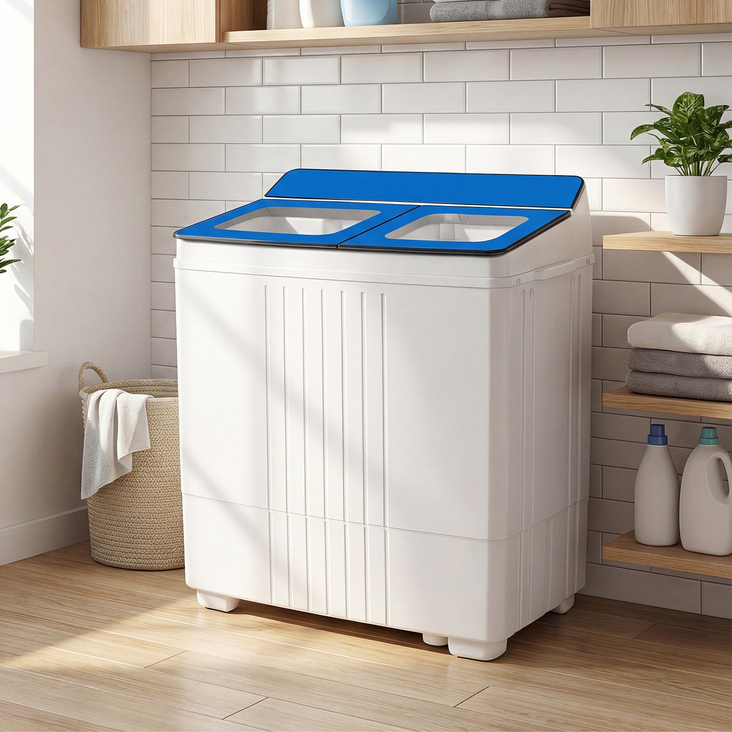 Portable Washing Machine, 12 LBS Washer 8 LBS Spinner, Blue Washing Machines at Gallery Canada