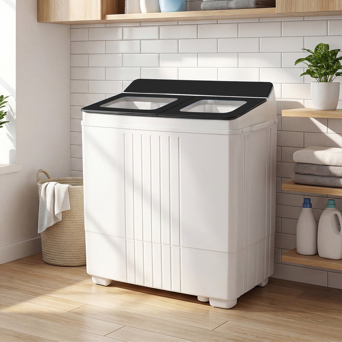 Portable Washing Machine, 12 LBS Washer 8 LBS Spinner, Black Washing Machines at Gallery Canada