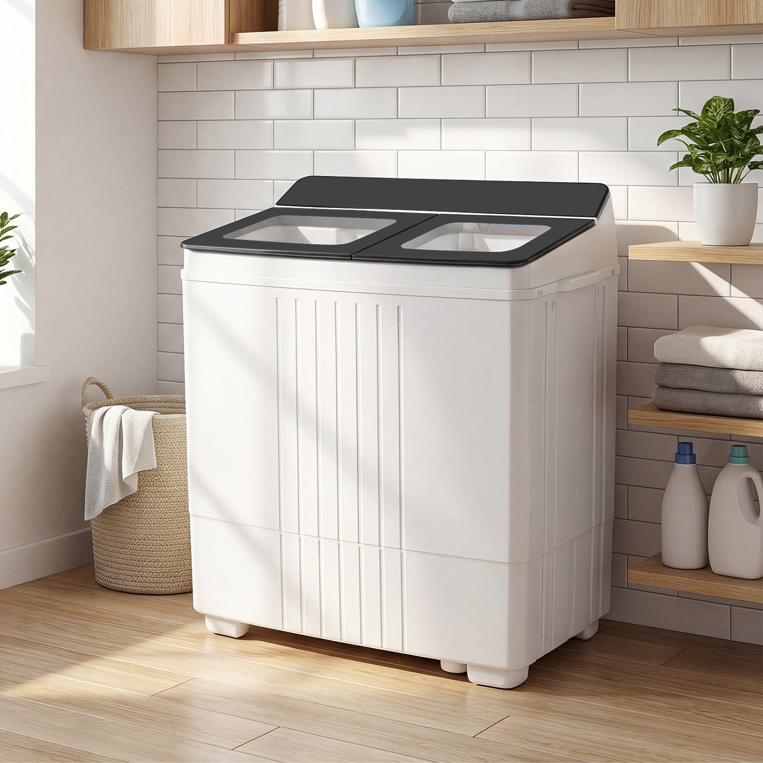 Portable Washing Machine, 12 LBS Washer 8 LBS Spinner, Gray Washing Machines at Gallery Canada