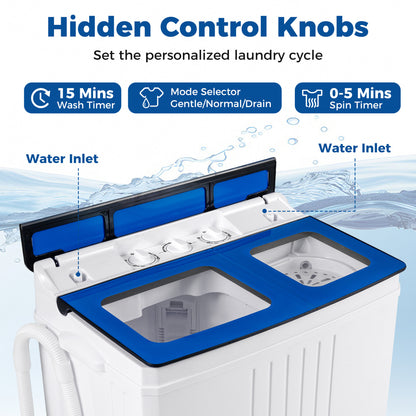 Portable Washing Machine 18 lbs Mini Laundry Machine with 11 LBS Washer, Blue Washing Machines at Gallery Canada