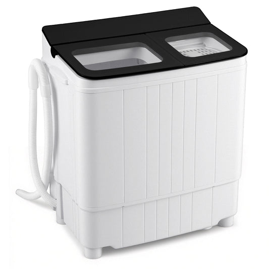 Portable Washing Machine 18 lbs Mini Laundry Machine with 11 LBS Washer, Black Washing Machines Black at Gallery Canada