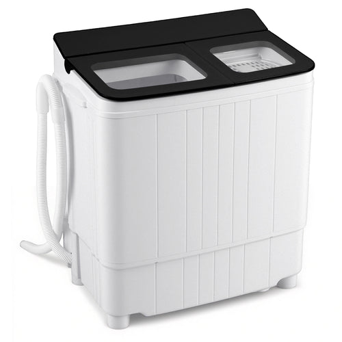Portable Washing Machine 18 lbs Mini Laundry Machine with 11 LBS Washer, Black