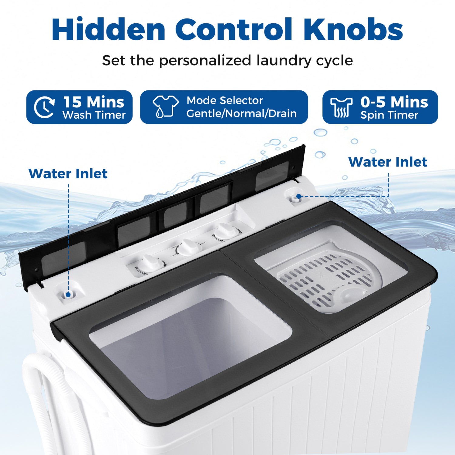 Portable Washing Machine with 18 LBS Washer and 8 LBS Spinner Combo, Gray Washing Machines at Gallery Canada