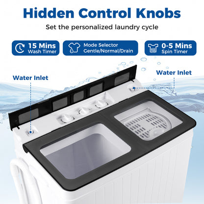 Portable Washing Machine with 18 LBS Washer and 8 LBS Spinner Combo, Gray Washing Machines at Gallery Canada