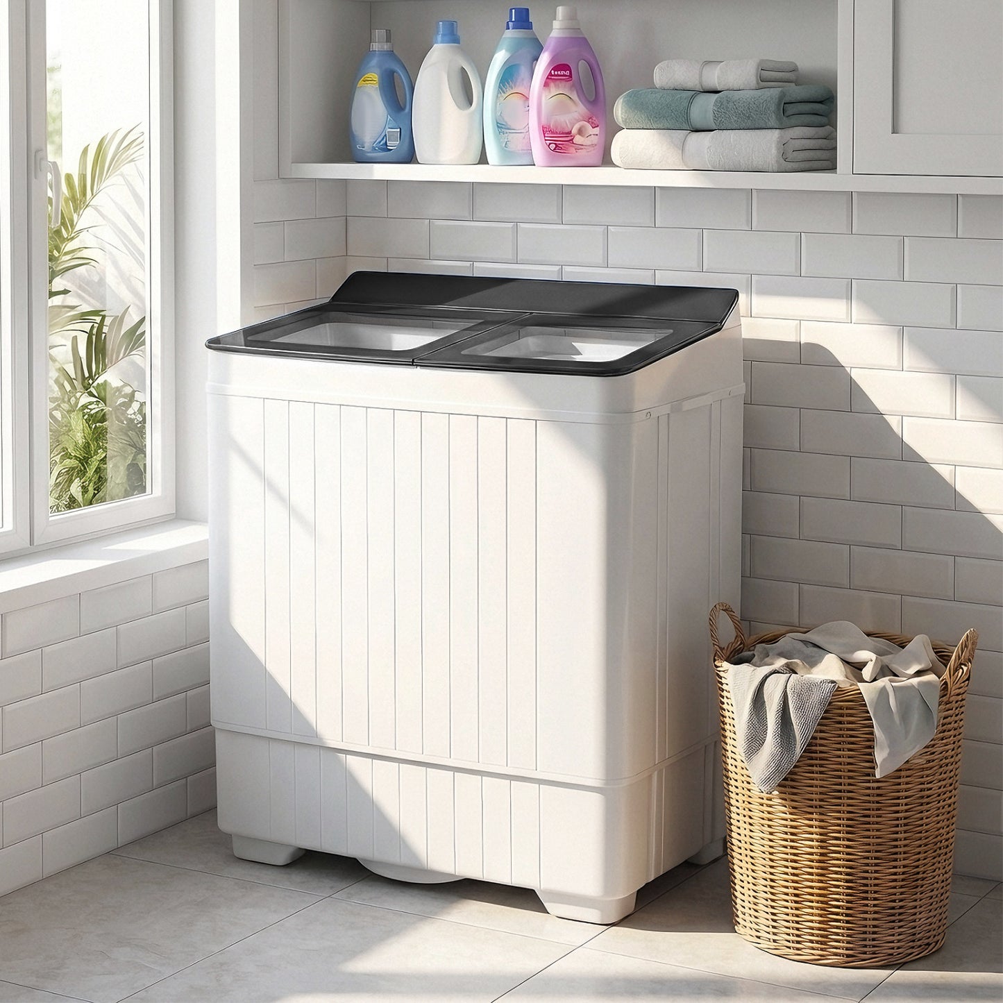 Portable Washing Machine with 18 LBS Washer and 8 LBS Spinner Combo, Gray Washing Machines at Gallery Canada