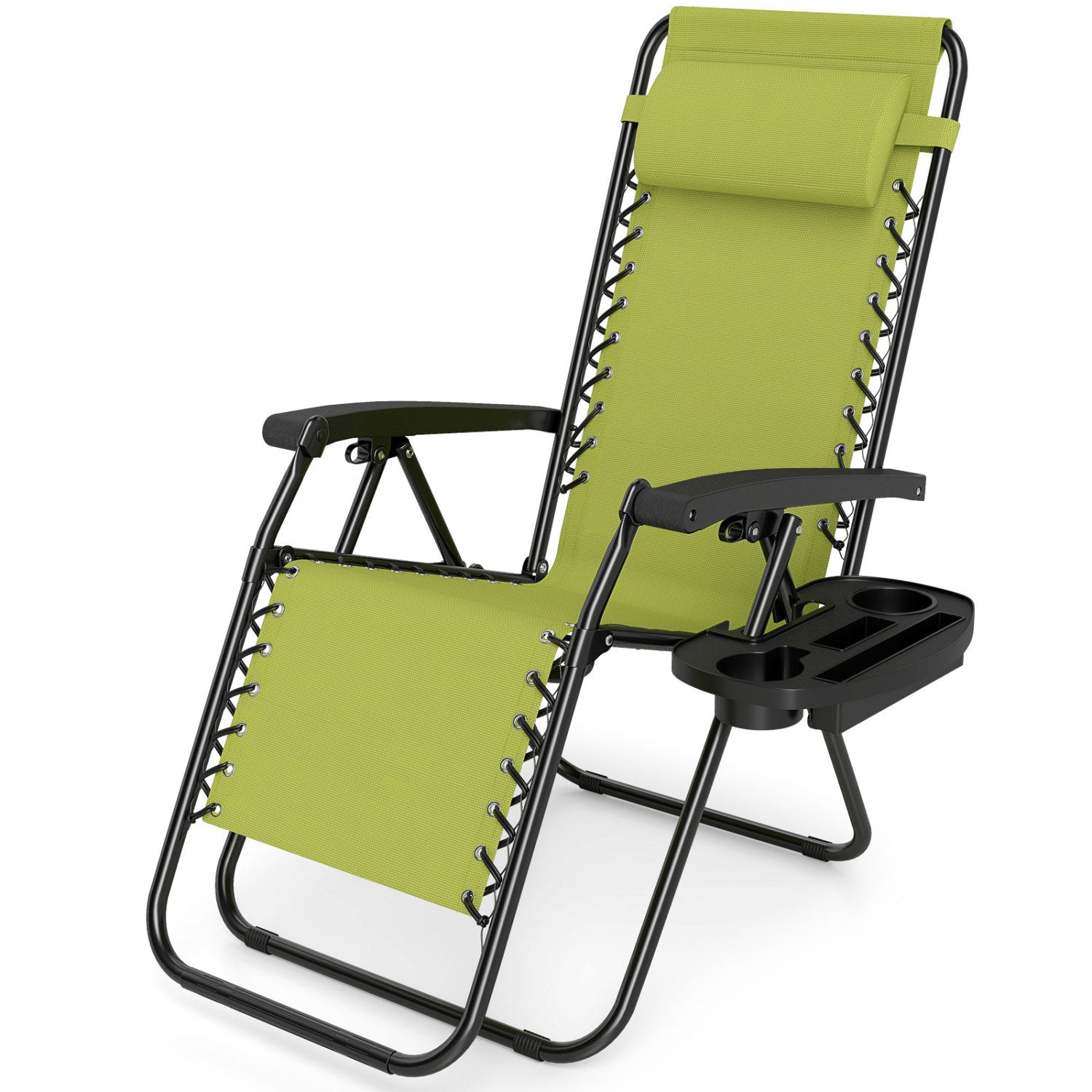 Portable Zero Gravity Chairs with Cup Holder Trays and Backrest, Green Beach & Lawn Chairs Green at Gallery Canada