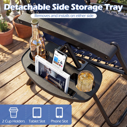 Portable Zero Gravity Chairs with Cup Holder Trays and Backrest, Navy Beach & Lawn Chairs at Gallery Canada
