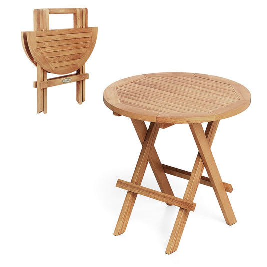 Portable Outdoor End Table, X-Shaped Legs, Slatted Top, Natural Patio Coffee Tables Natural at Gallery Canada