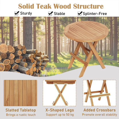 Portable Outdoor End Table, X-Shaped Legs, Slatted Top, Natural Patio Coffee Tables at Gallery Canada