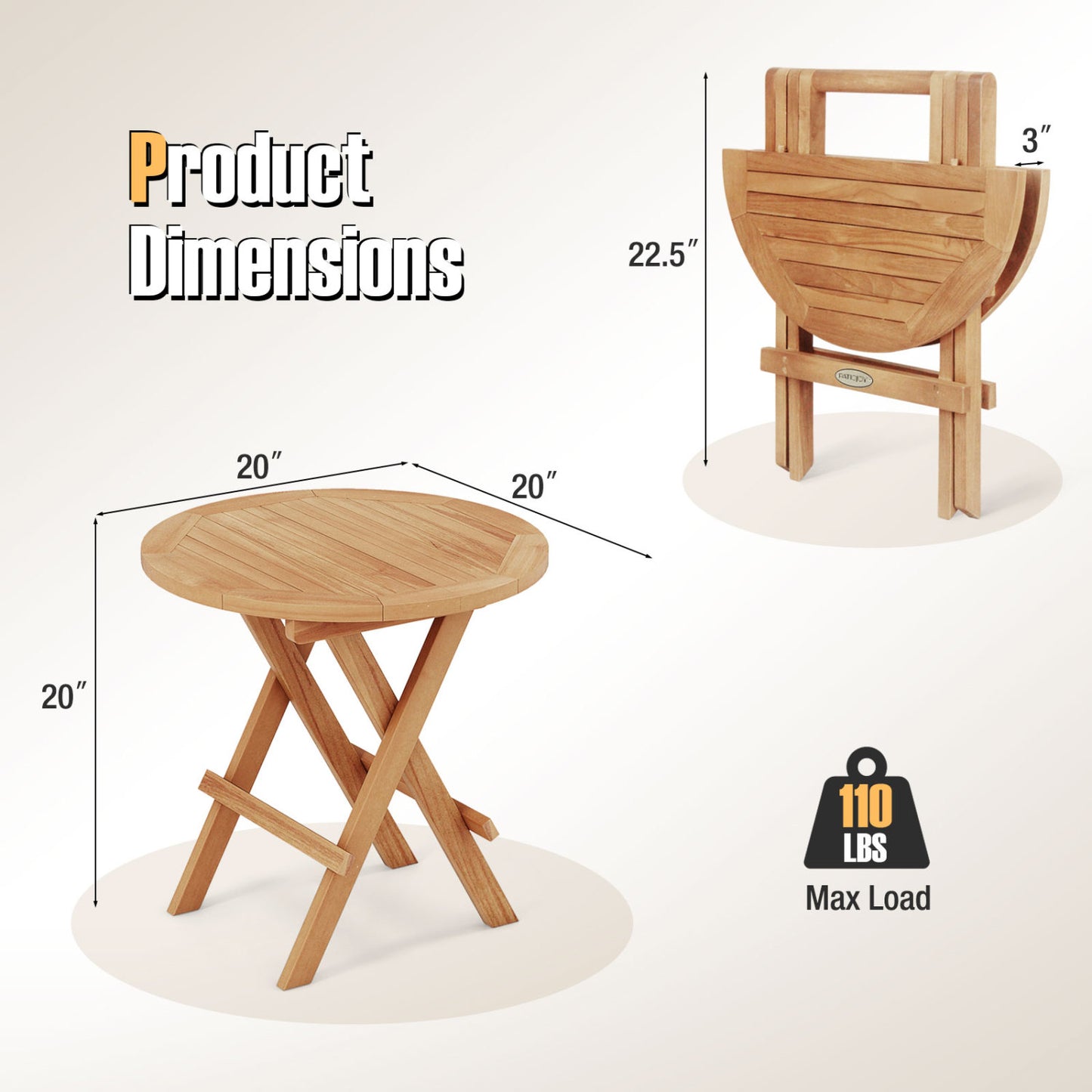 Portable Outdoor End Table, X-Shaped Legs, Slatted Top, Natural Patio Coffee Tables at Gallery Canada