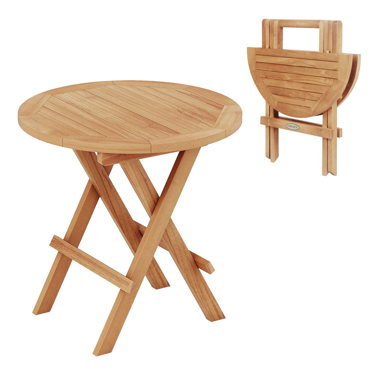 Portable Outdoor End Table, X-Shaped Legs, Slatted Top, Natural Patio Coffee Tables at Gallery Canada