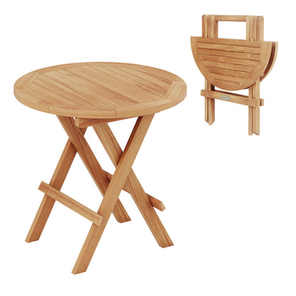 Portable Outdoor End Table, X-Shaped Legs, Slatted Top, Natural Patio Coffee Tables at Gallery Canada