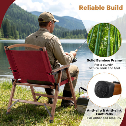 Portable Folding Camping Chair, Red Camping Furniture at Gallery Canada