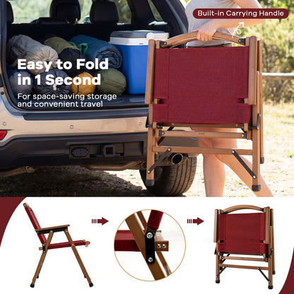 Portable Folding Camping Chair, Red Camping Furniture at Gallery Canada