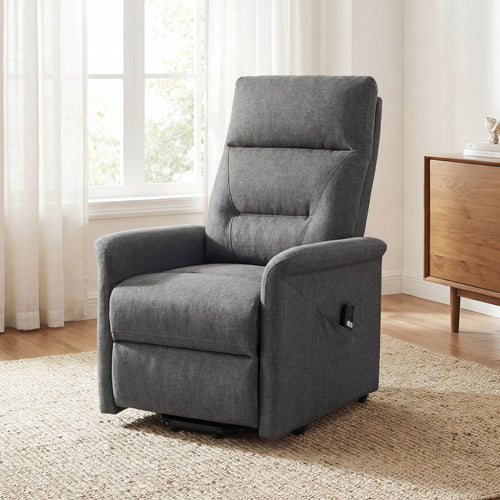 Power Lift Recliner Chair With Remote Control, Gray