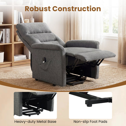 Power Lift Recliner Chair With Remote Control, Gray Recliners at Gallery Canada