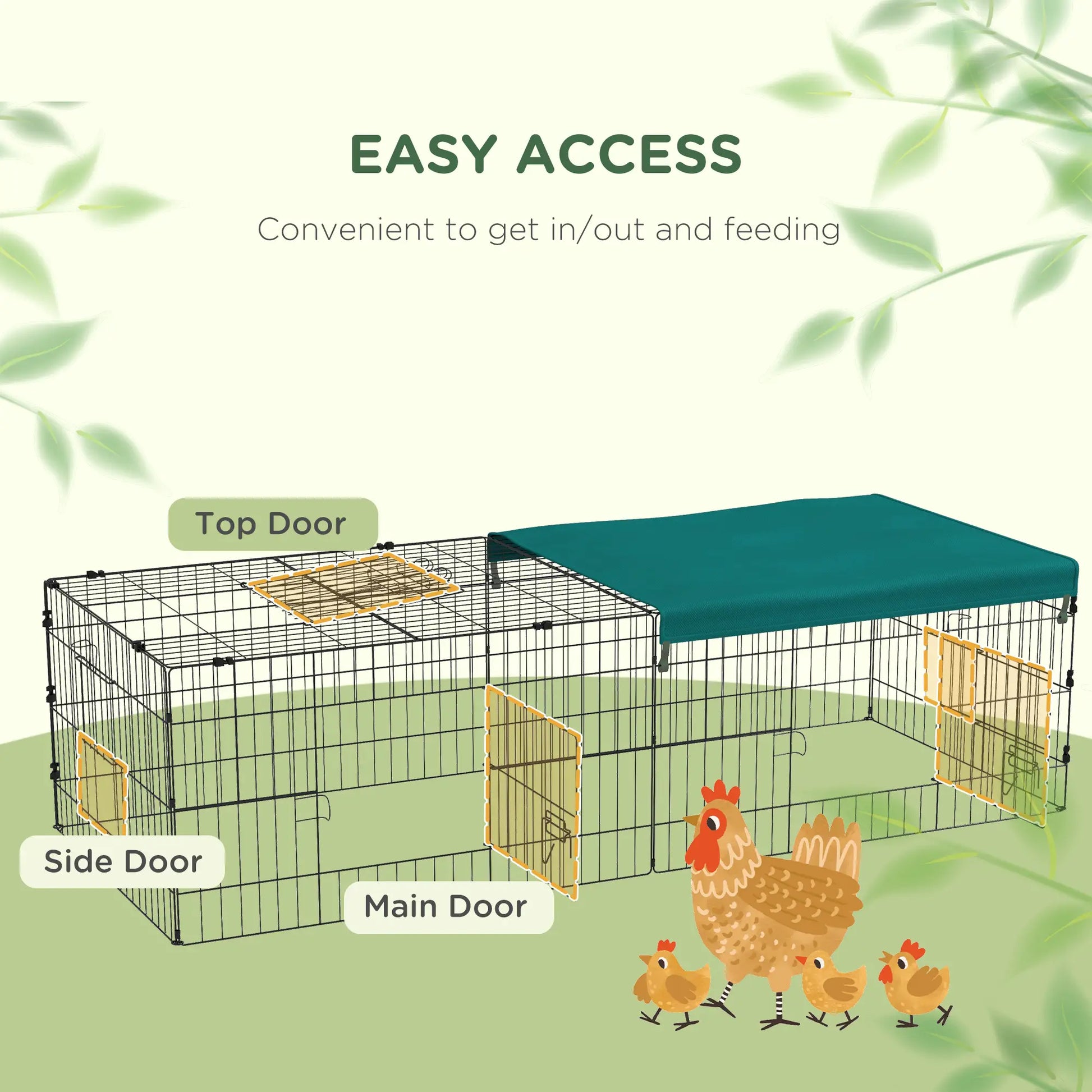Small Animal Cage With Roof, Indoor Outdoor Use, 73" x 30" x 20", Green Houses & Habitats at Gallery Canada