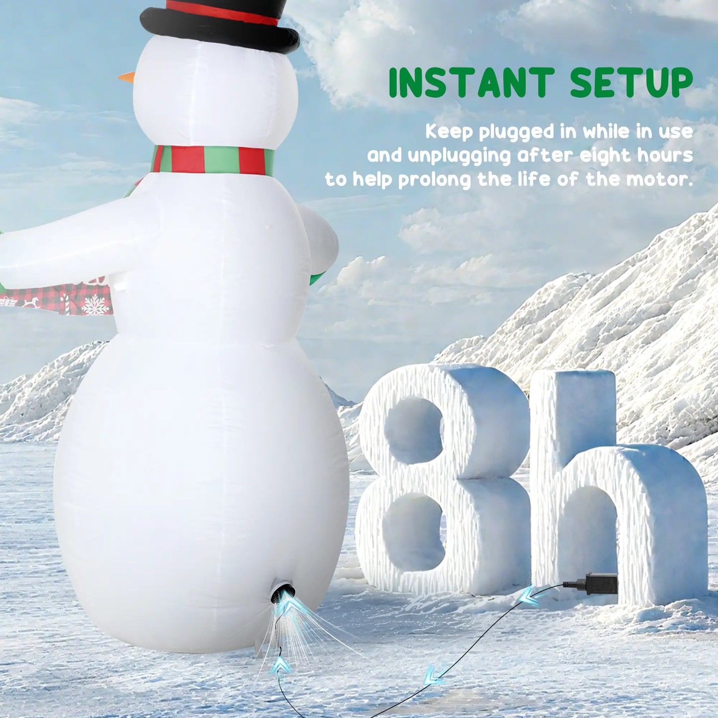 7FT Snowman Inflatable with Motion Music, LED Light Projector Christmas Inflatables at Gallery Canada