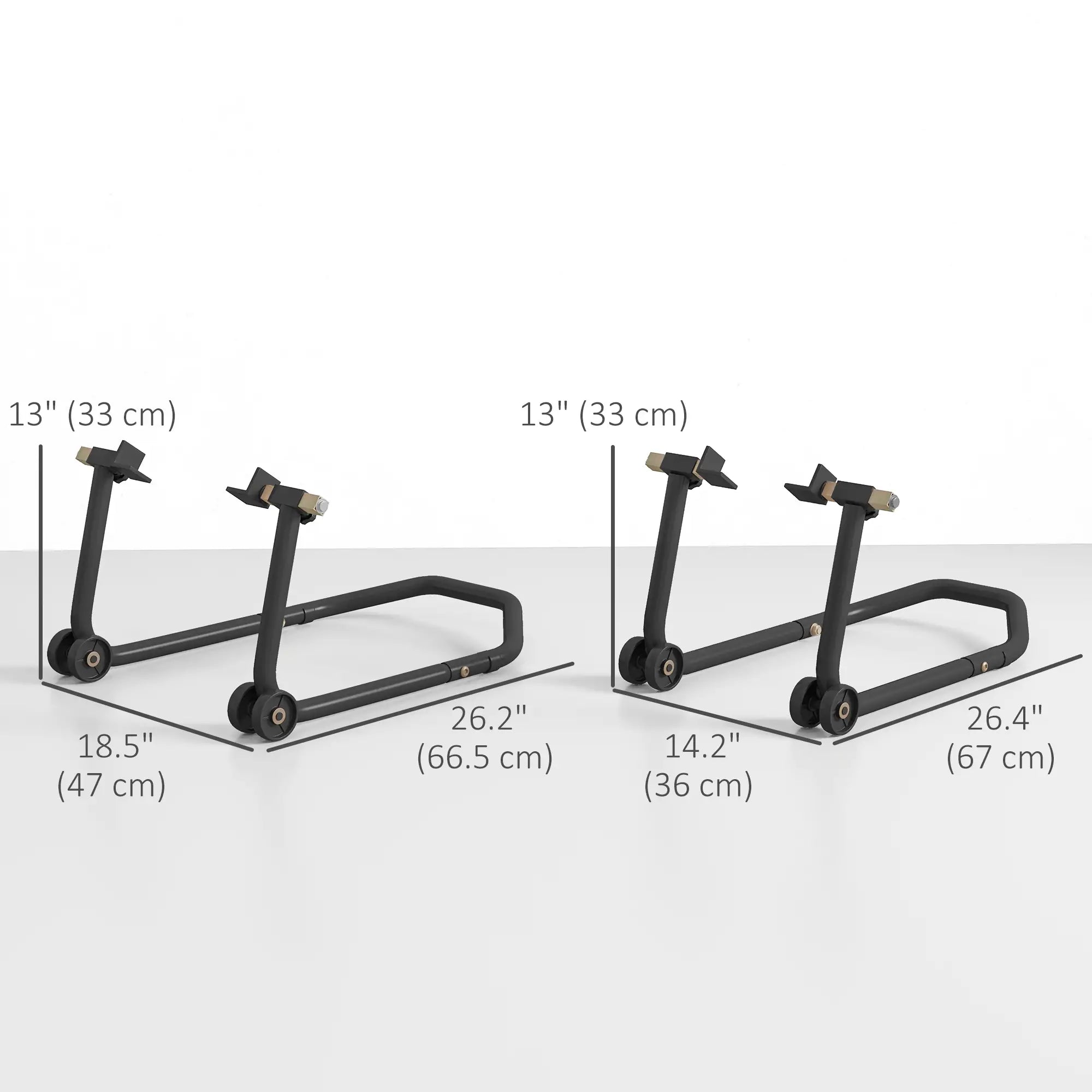 Convertible Motorcycle Stand, Front Rear Lift, 3 Adaptors, Black Automotive at Gallery Canada