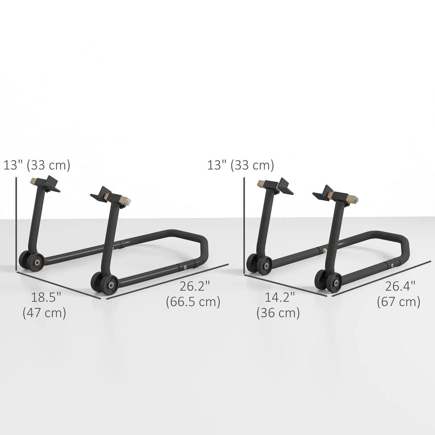 Convertible Motorcycle Stand, Front Rear Lift, 3 Adaptors, Black Automotive at Gallery Canada