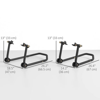 Convertible Motorcycle Stand, Front Rear Lift, 3 Adaptors, Black Automotive at Gallery Canada