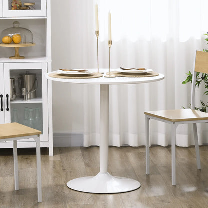 Modern Kitchen Table For 2, Round Dining Table With Steel Base, White Dining Tables at Gallery Canada