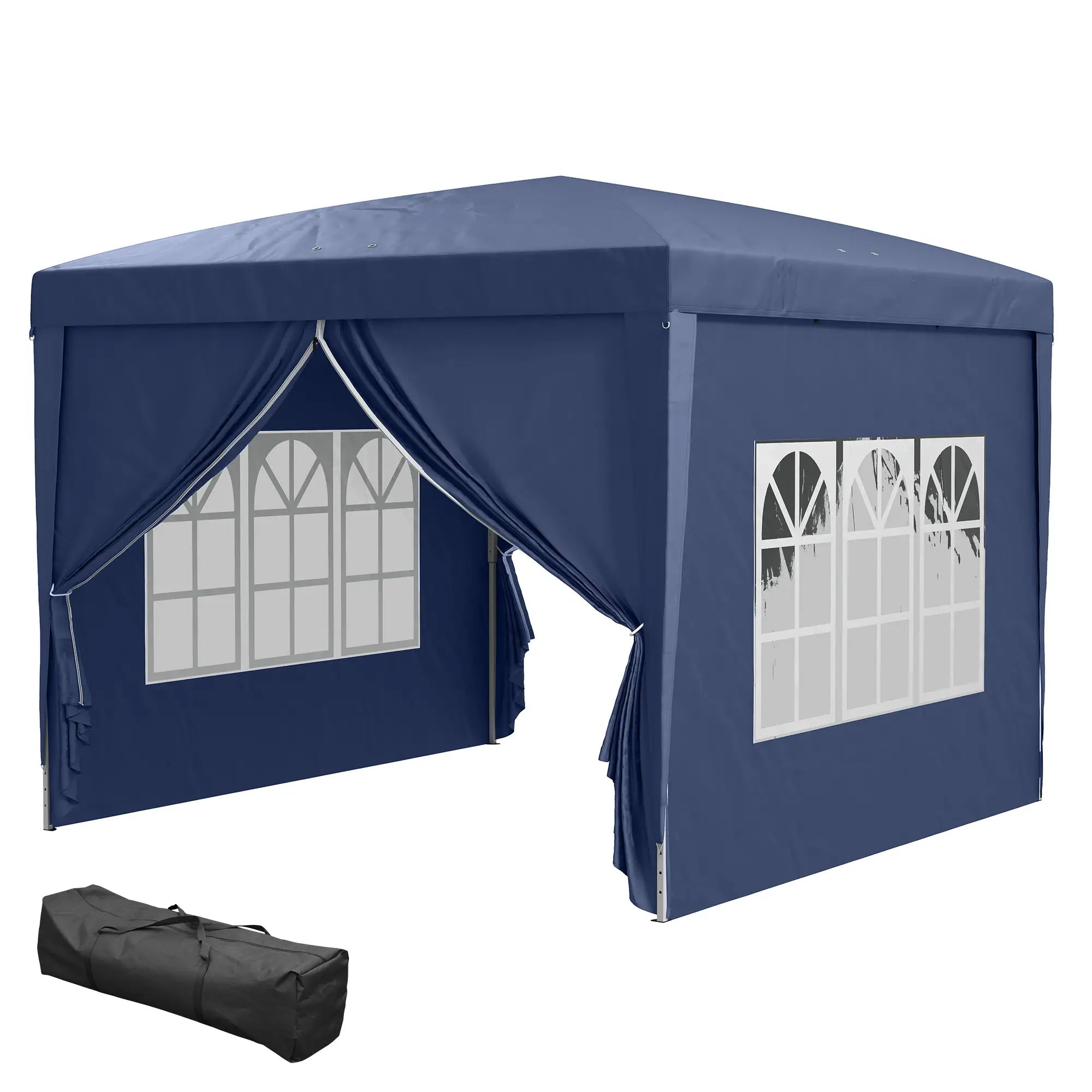 10'x10' Outdoor Pop Up Party Tent Wedding Gazebo Canopy, Blue Pop Up Canopies Blue at Gallery Canada