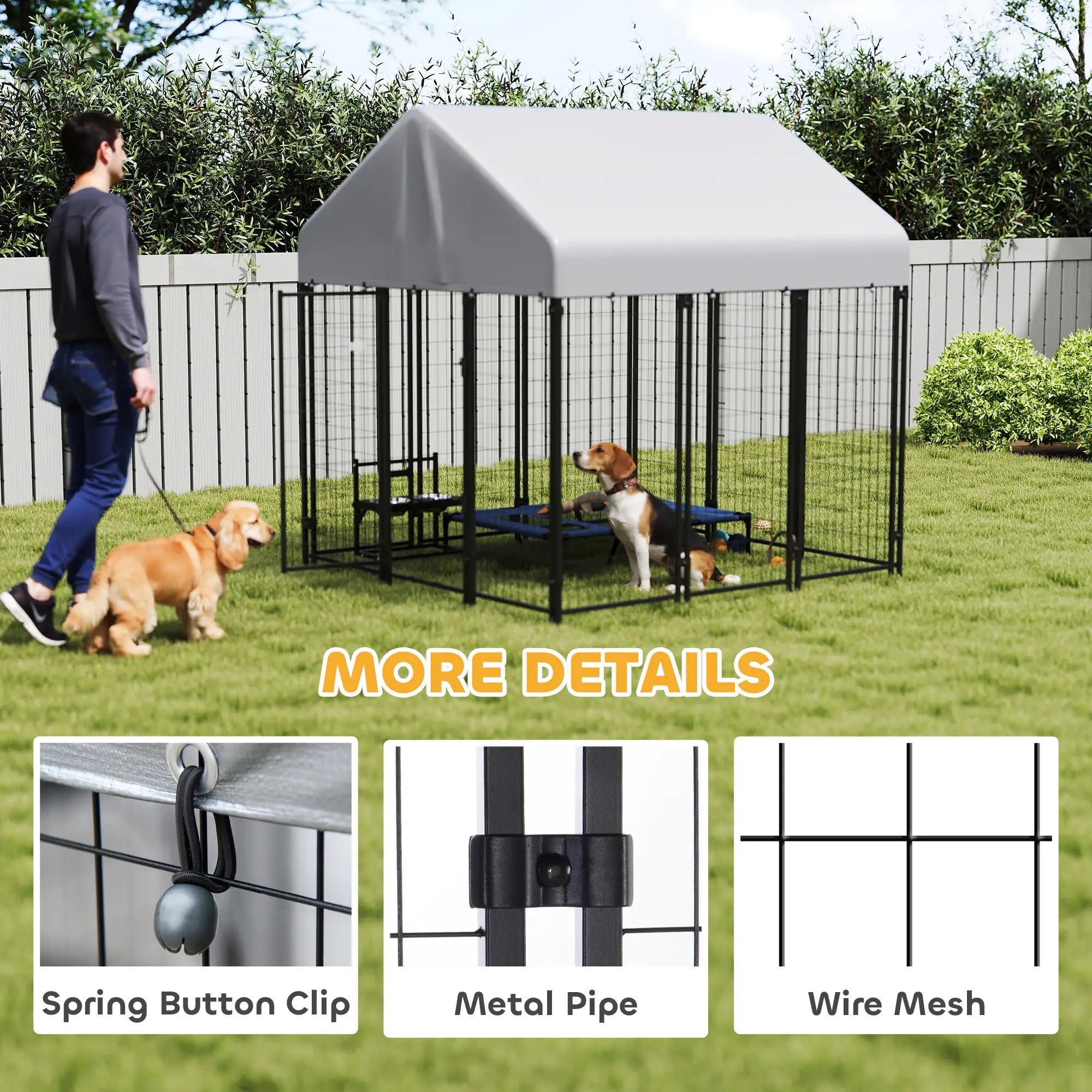 Outdoor Dog Kennel, Waterproof UV-Resistant Cover, 6' x 6' x 6' Dog Kennels at Gallery Canada