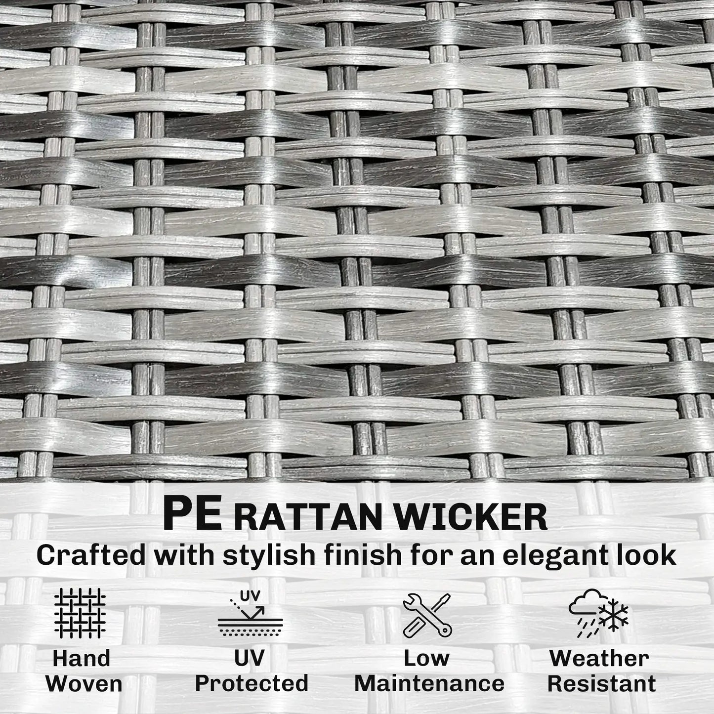 L-Shaped Wicker Patio Furniture Set, 7 Piece, Light Grey Patio Furniture Sets at Gallery Canada
