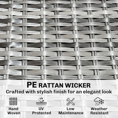 L-Shaped Wicker Patio Furniture Set, 7 Piece, Light Grey Patio Furniture Sets at Gallery Canada