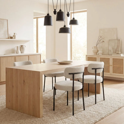 Modern Dining Chairs, Berber Fleece Upholstery, Steel Legs, 4 Pieces, Beige Dining Chairs at Gallery Canada