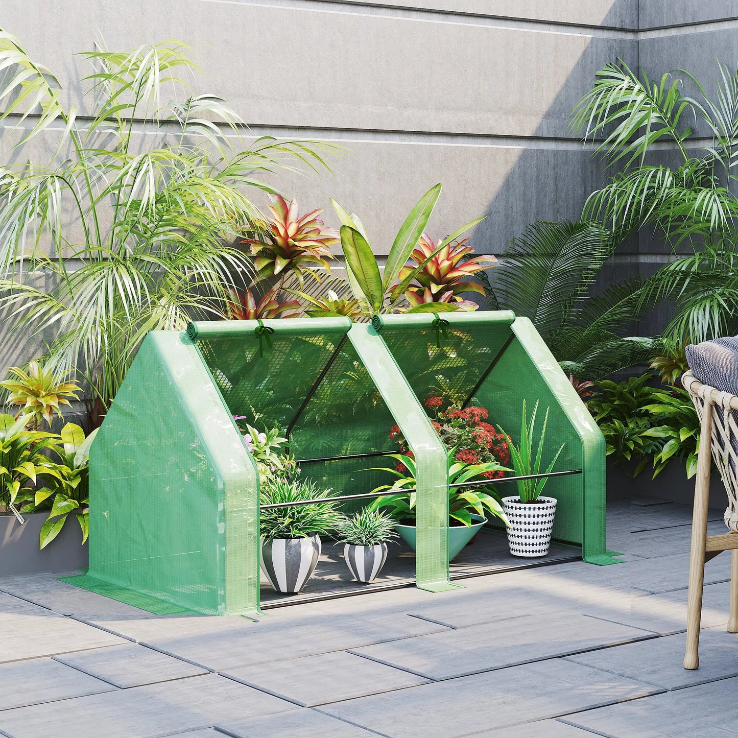 6' x 3' x 3' Portable Tunnel Greenhouse, Outdoor Garden, Green Mini Greenhouses at Gallery Canada