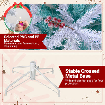 Pre-Lit Artificial Christmas Tree with Snow Flocked Branch Tips-M, White Christmas at Gallery Canada