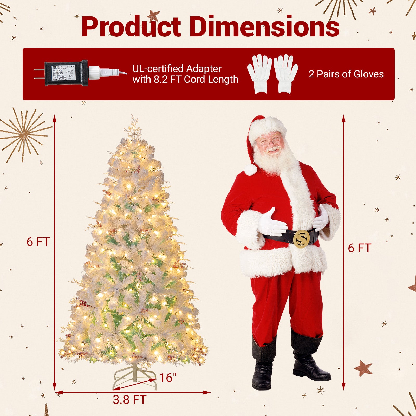 Pre-Lit Artificial Christmas Tree with Snow Flocked Branch Tips-S, White Christmas at Gallery Canada