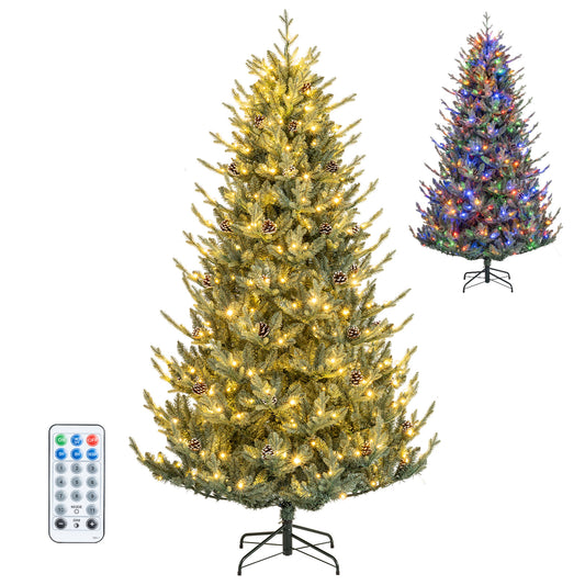 Pre-Lit Artificial Christmas Tree with Multicolored LED Lights-M