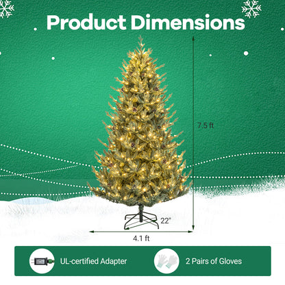 Pre-Lit Artificial Christmas Tree with Multicolored LED Lights-M