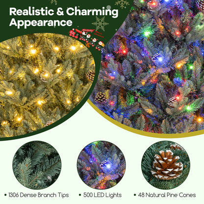 Pre-Lit Artificial Christmas Tree with Multicolored LED Lights-M