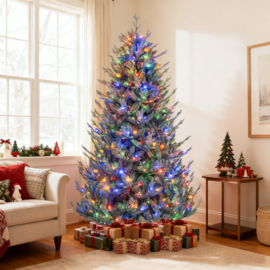 Pre-Lit Artificial Christmas Tree with Multicolored LED Lights-M Christmas Tree Options at Gallery Canada
