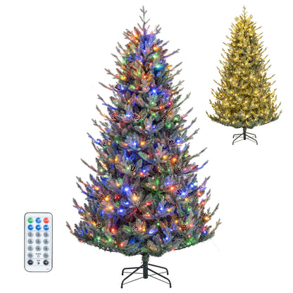 Pre-Lit Artificial Christmas Tree with Multicolored LED Lights-M Christmas Tree at Gallery Canada