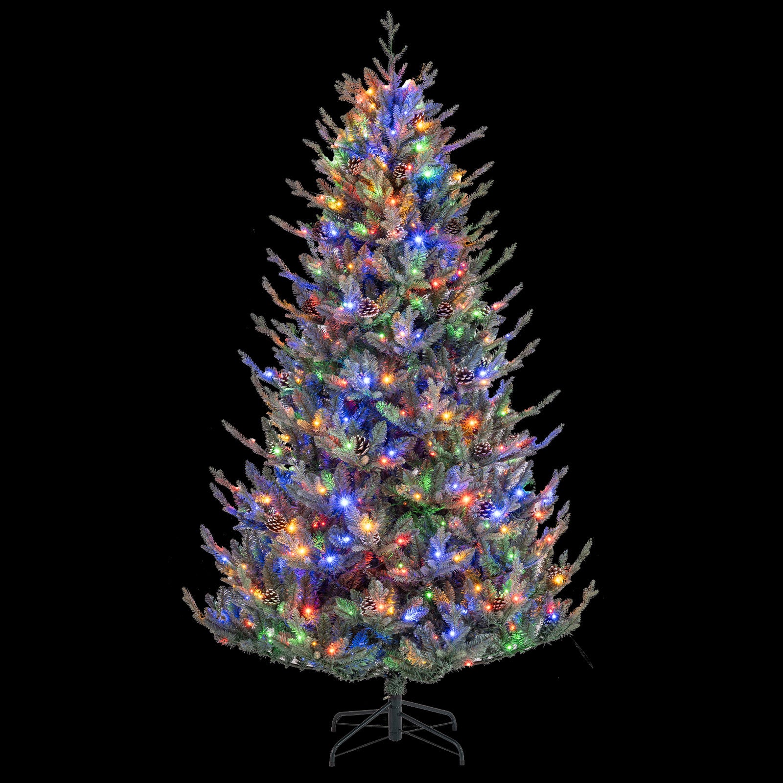 Pre-Lit Artificial Christmas Tree with Multicolored LED Lights-M Christmas Tree at Gallery Canada