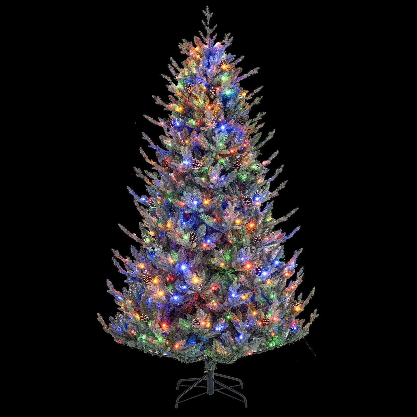 Pre-Lit Artificial Christmas Tree with Multicolored LED Lights-M Christmas Tree at Gallery Canada