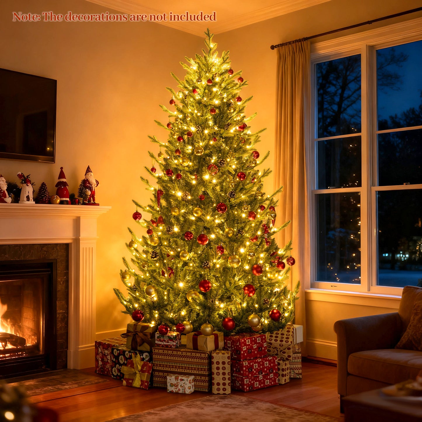 Pre-Lit Artificial Christmas Tree with Multicolored LED Lights-M Christmas Tree at Gallery Canada