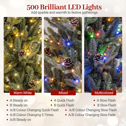 Pre-Lit Artificial Christmas Tree with Multicolored LED Lights-M Christmas Tree at Gallery Canada