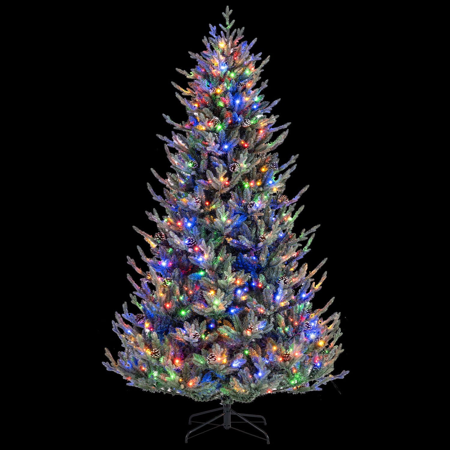 Pre-Lit Artificial Christmas Tree, Multicolored LED, L, Green Christmas Tree at Gallery Canada